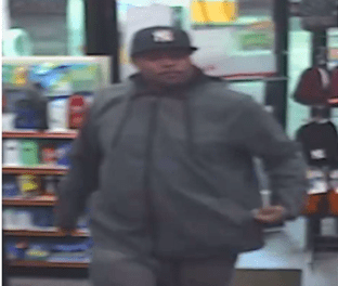 Security footage of one of the suspects in the Feb. 1, 2020 Shell station robbery.